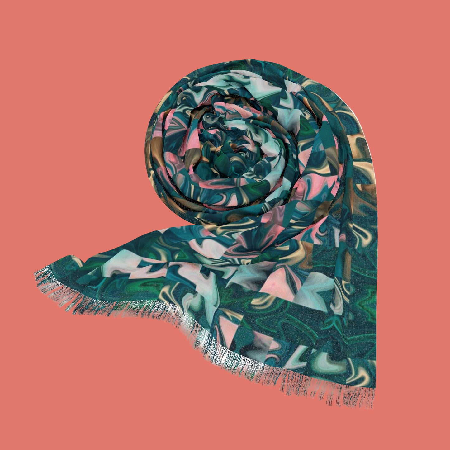 Garden Party Teal Light Scarf