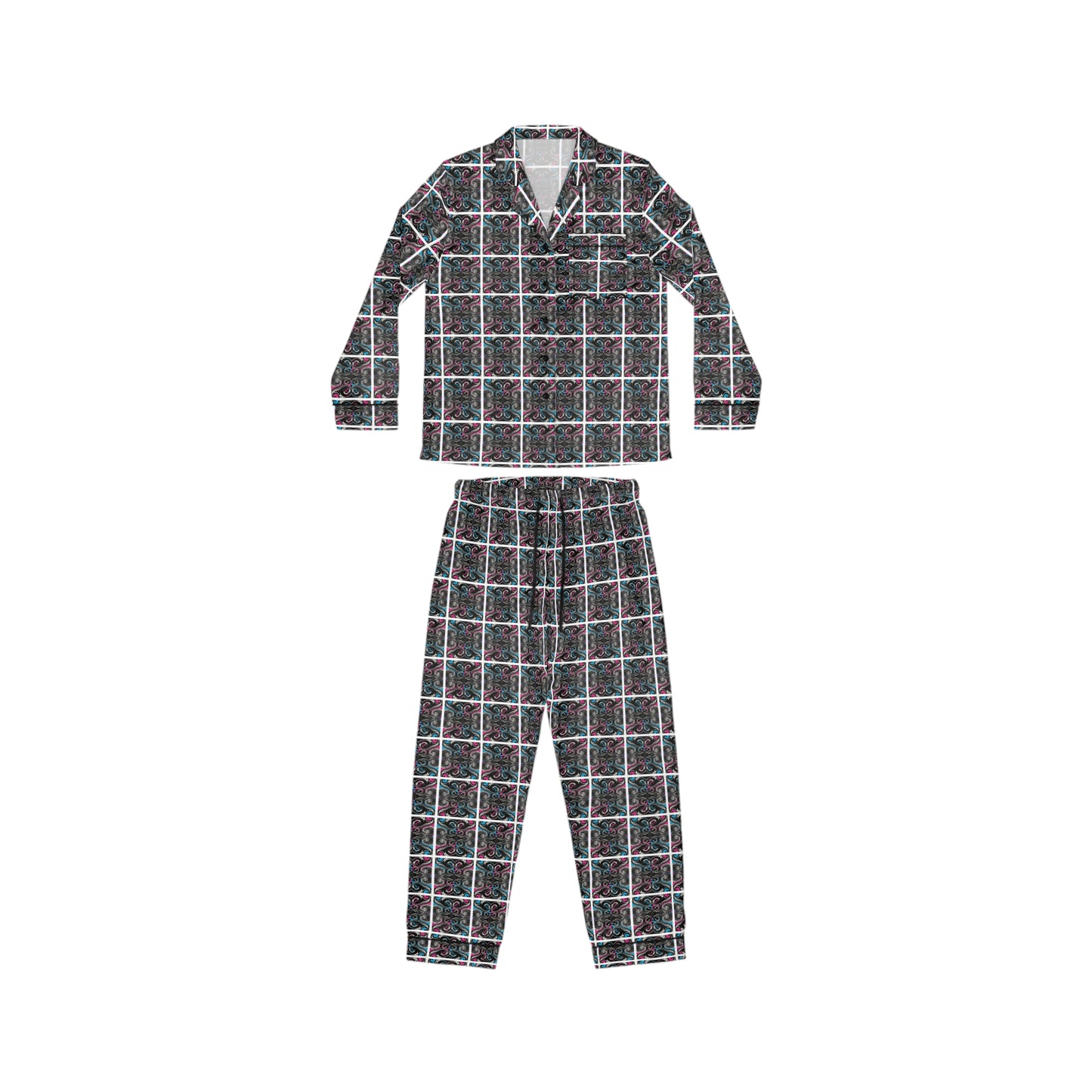 Supermoon Collage Satin Pajamas