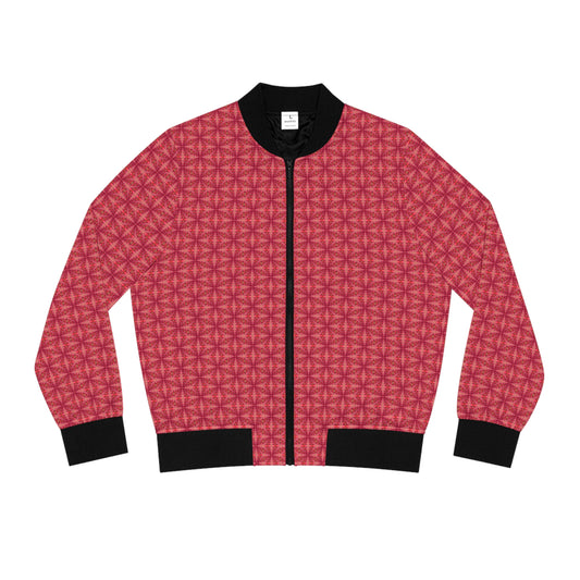 Shocking Pink All Over Print Women's Bomber Jacket