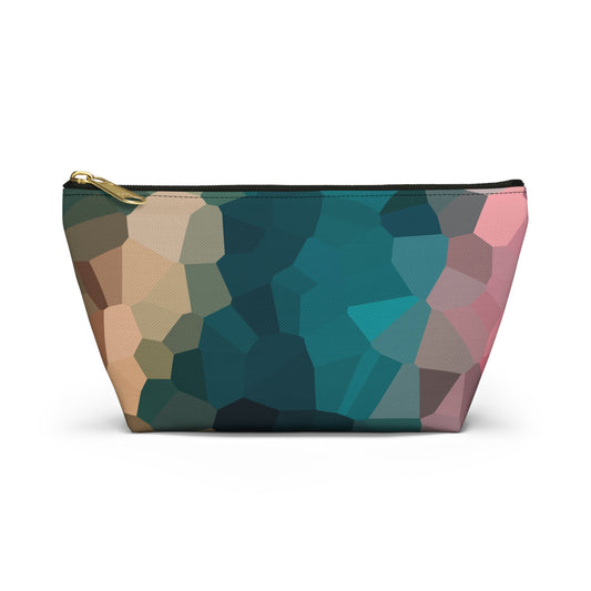 Garden Party Teal 4 Accessory Pouch w T-bottom