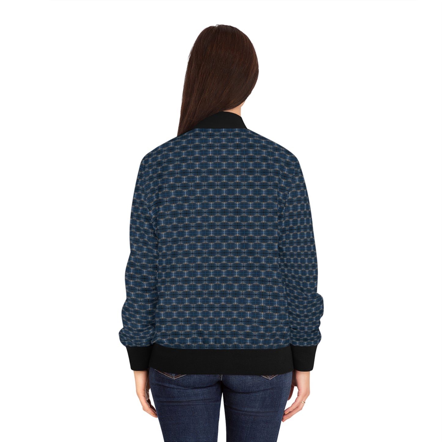 Morning Commute All Over Pattern Women's Bomber Jacket