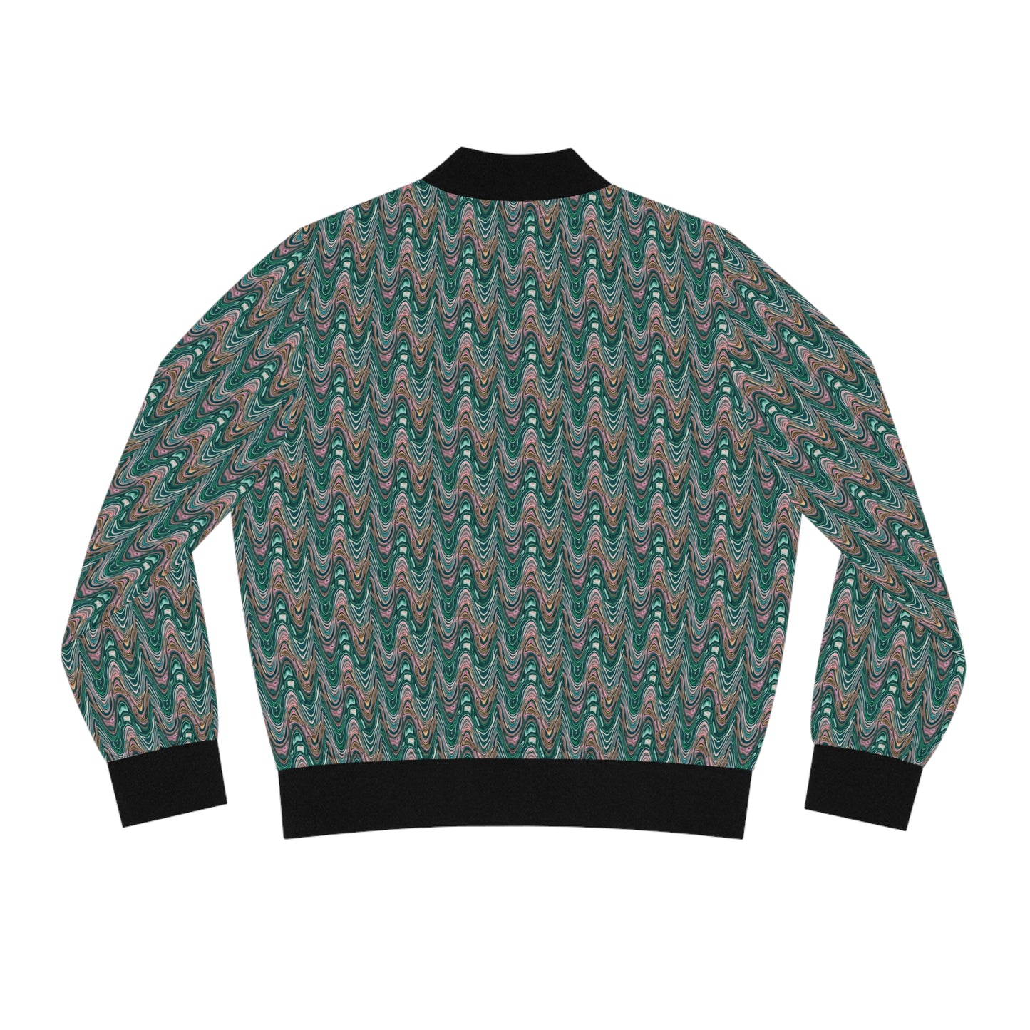 Garden Party Teal All Over Print Women's Bomber Jacket