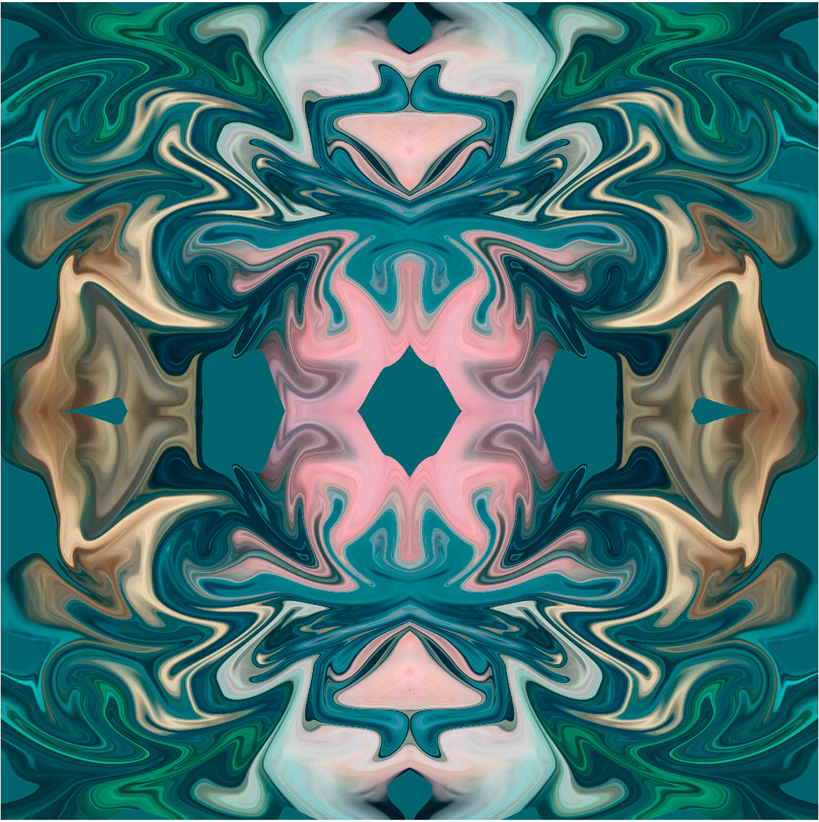 Garden Party Teal 29 Art Print